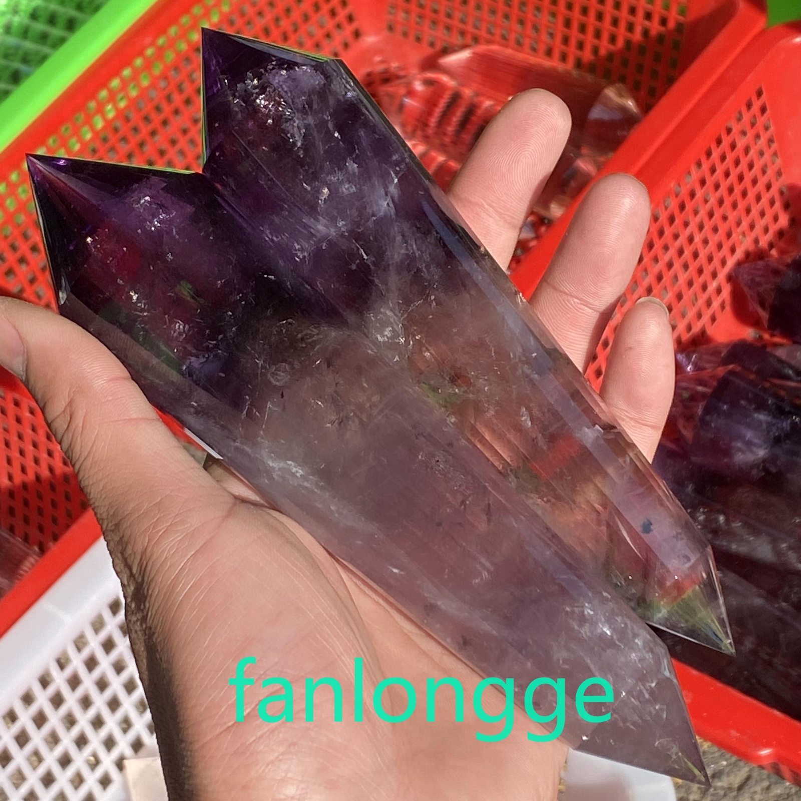 Top 6.9in Quality 24 Sided Clear Vogel Quartz Crystal Wand Poin Reiki 1pcs