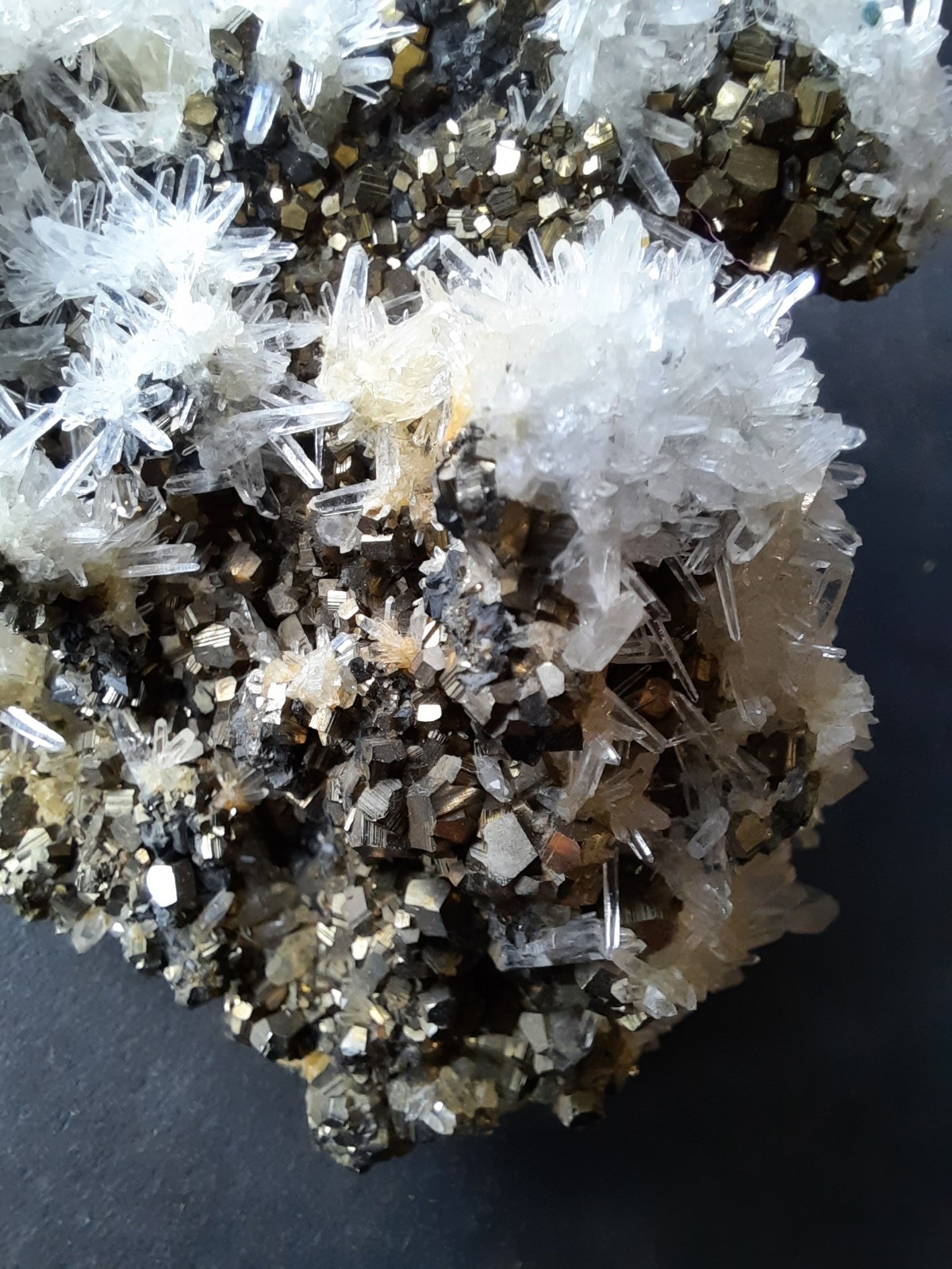 Gorgeous Quartz Crystals with Pyrite Combination, from Peru 200g
