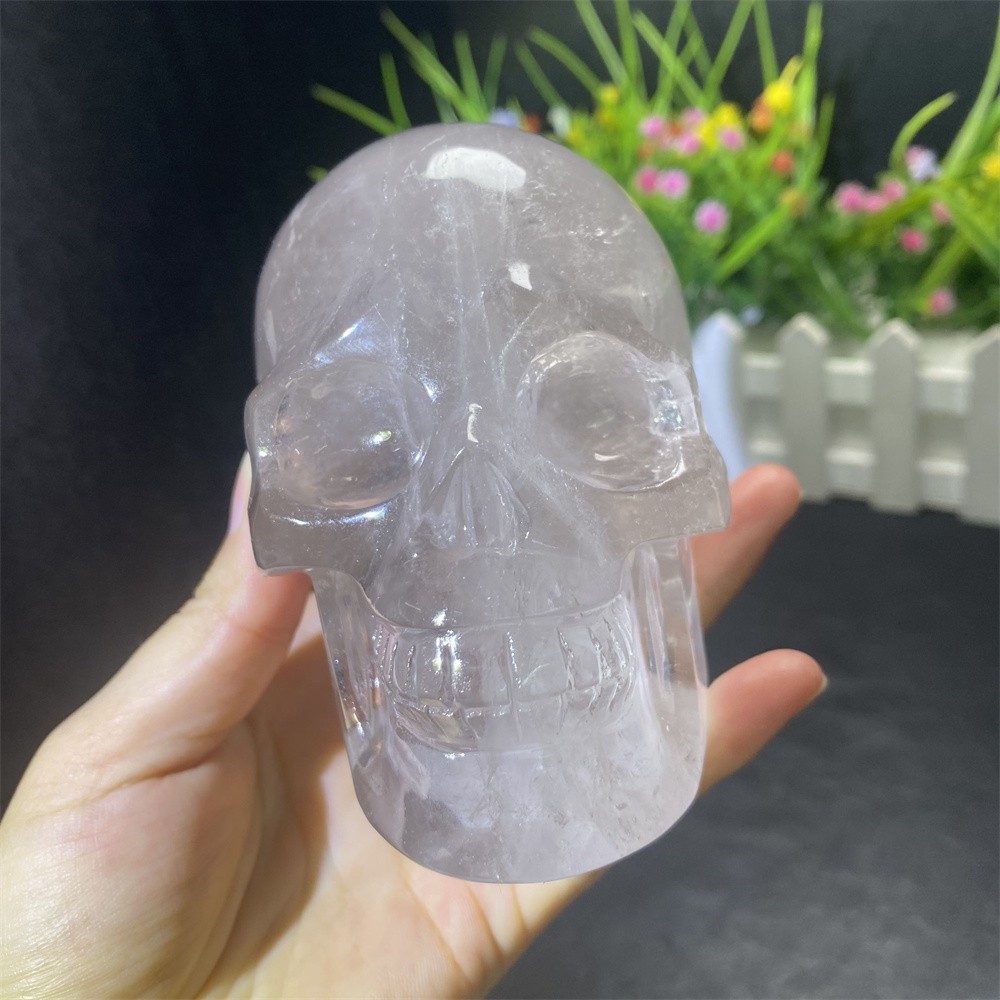 1.9LB 4.2″Natural A+Smoky Quartz Skull Statue Crystal Carving Reiki Heal Decor