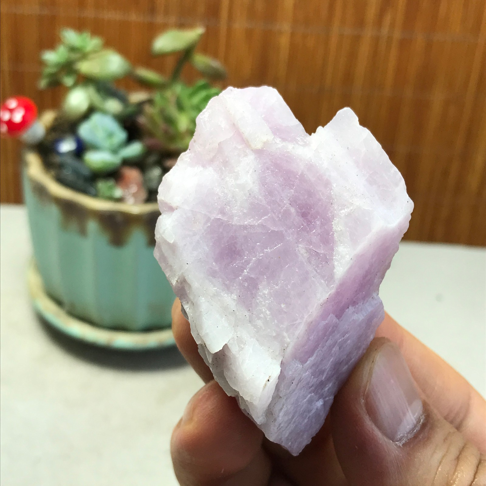 63-43-23mm NATURAL ROUGH KUNZITE PINK SPODUMENE CRYSTALS 81g A5355