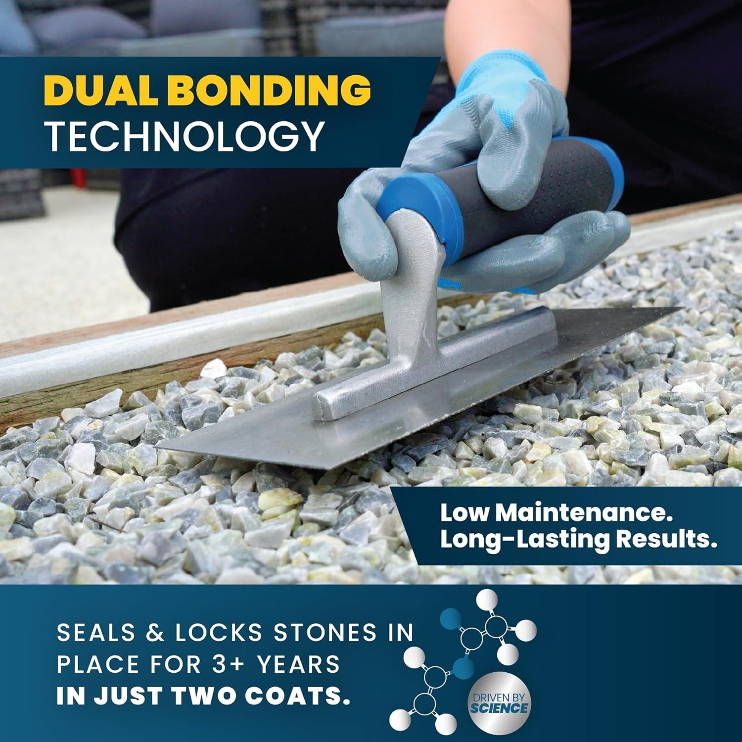 Easihold Rock Glue – Gravel Binder for Pea Gravel & Stones. Long-Lasting Mulc…