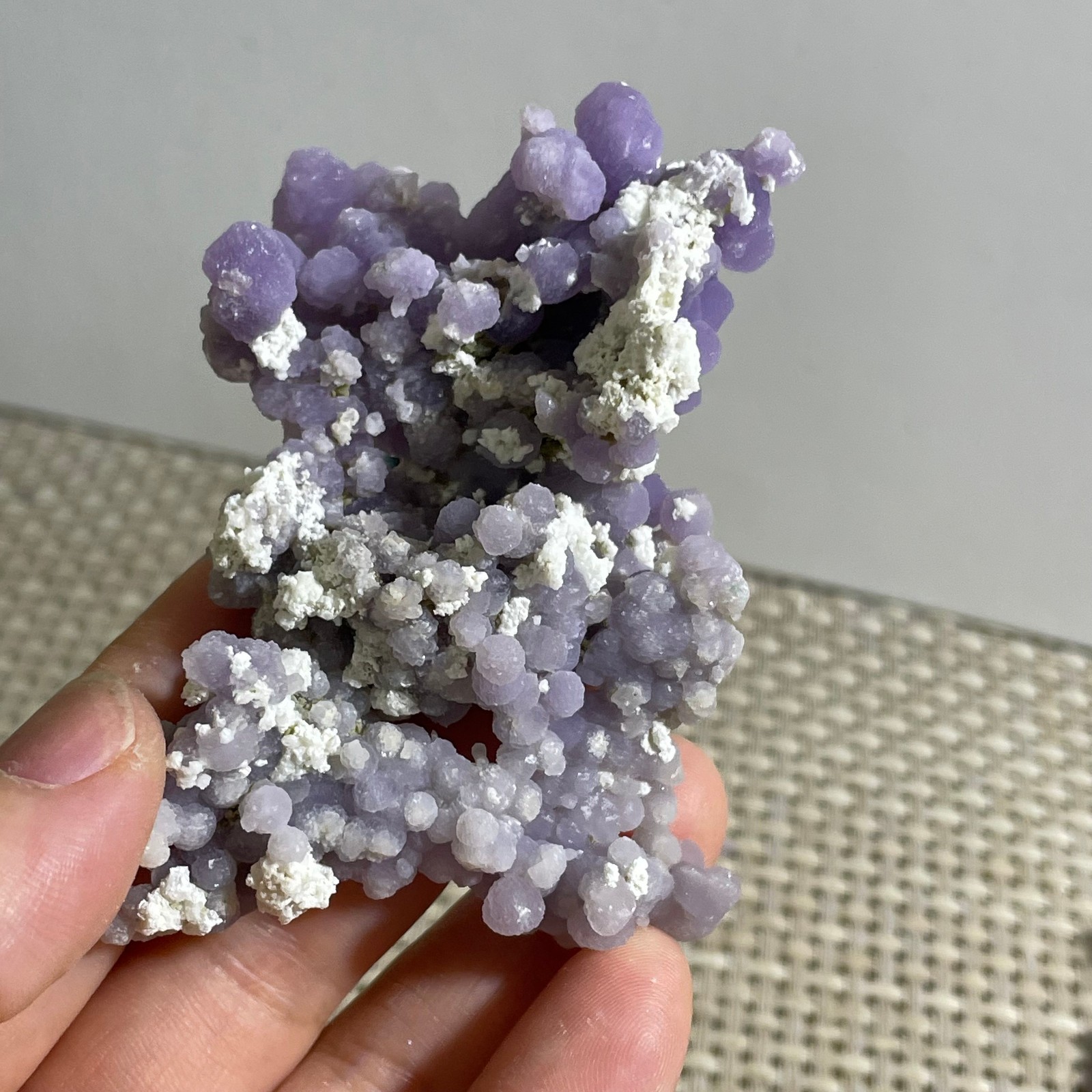 50g Purple stone, grape agate, quartz crystal, granular mineral