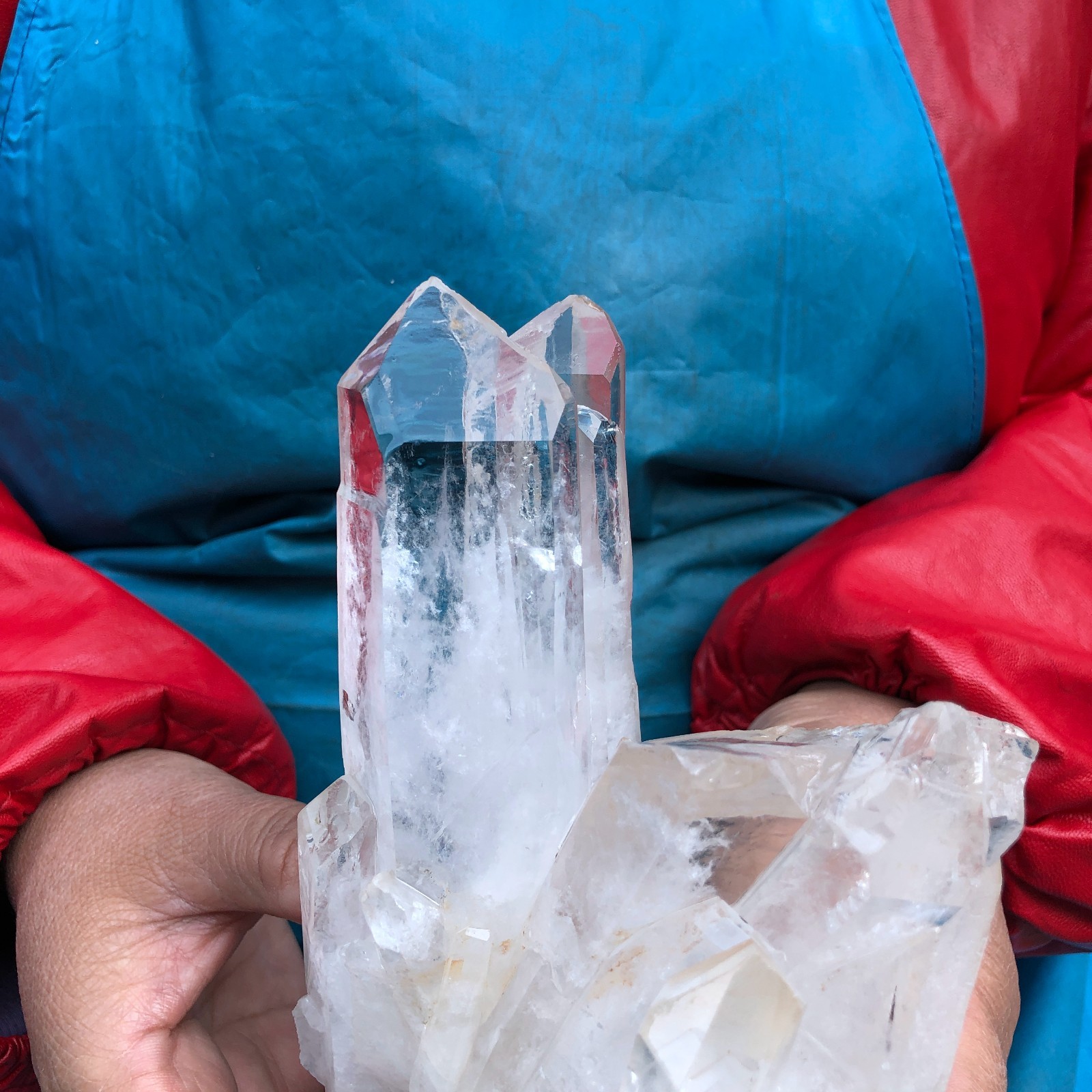 2 pieces 4.99LB Natural Transparent White Quartz Crystal Cluster Specimen 3519