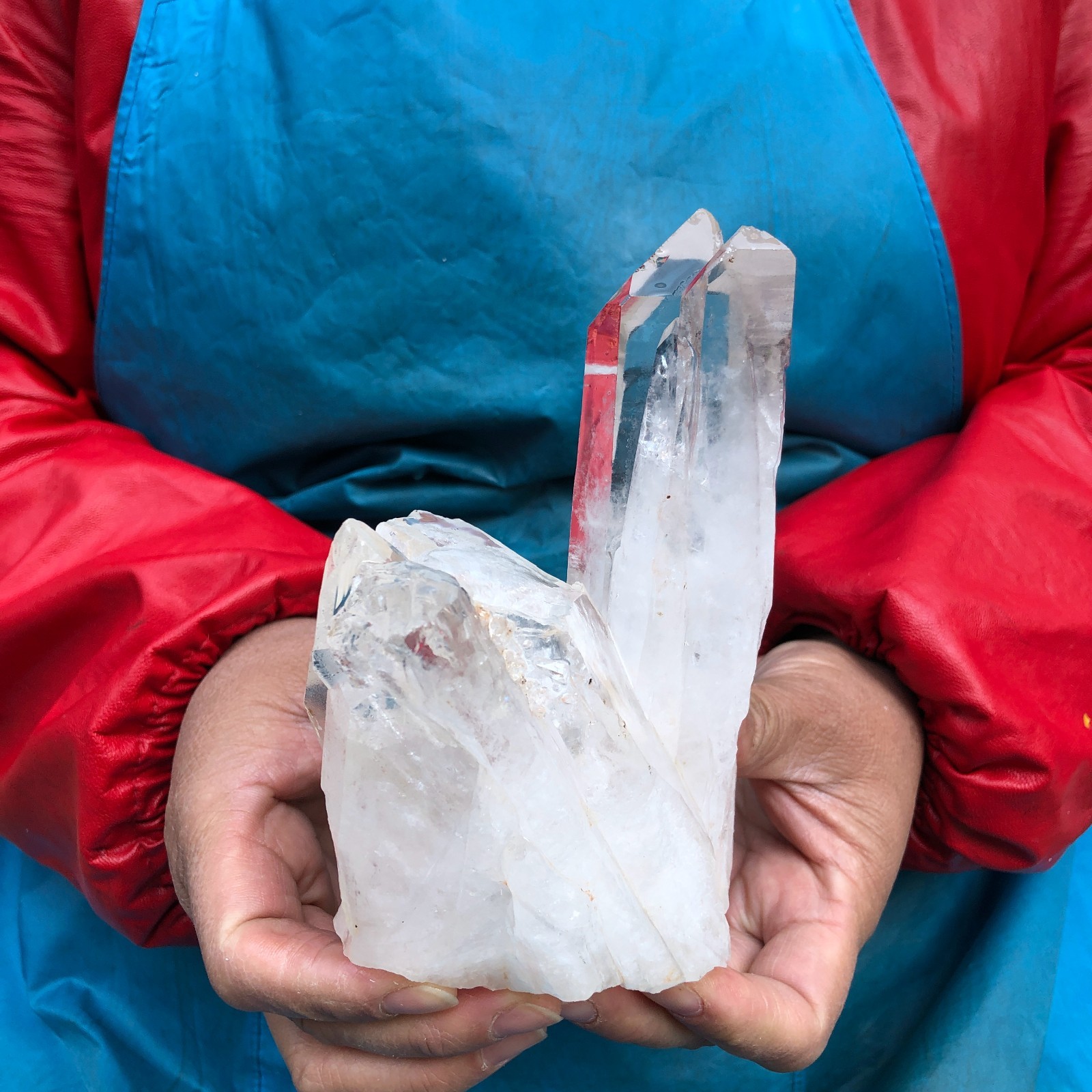 2 pieces 4.99LB Natural Transparent White Quartz Crystal Cluster Specimen 3519