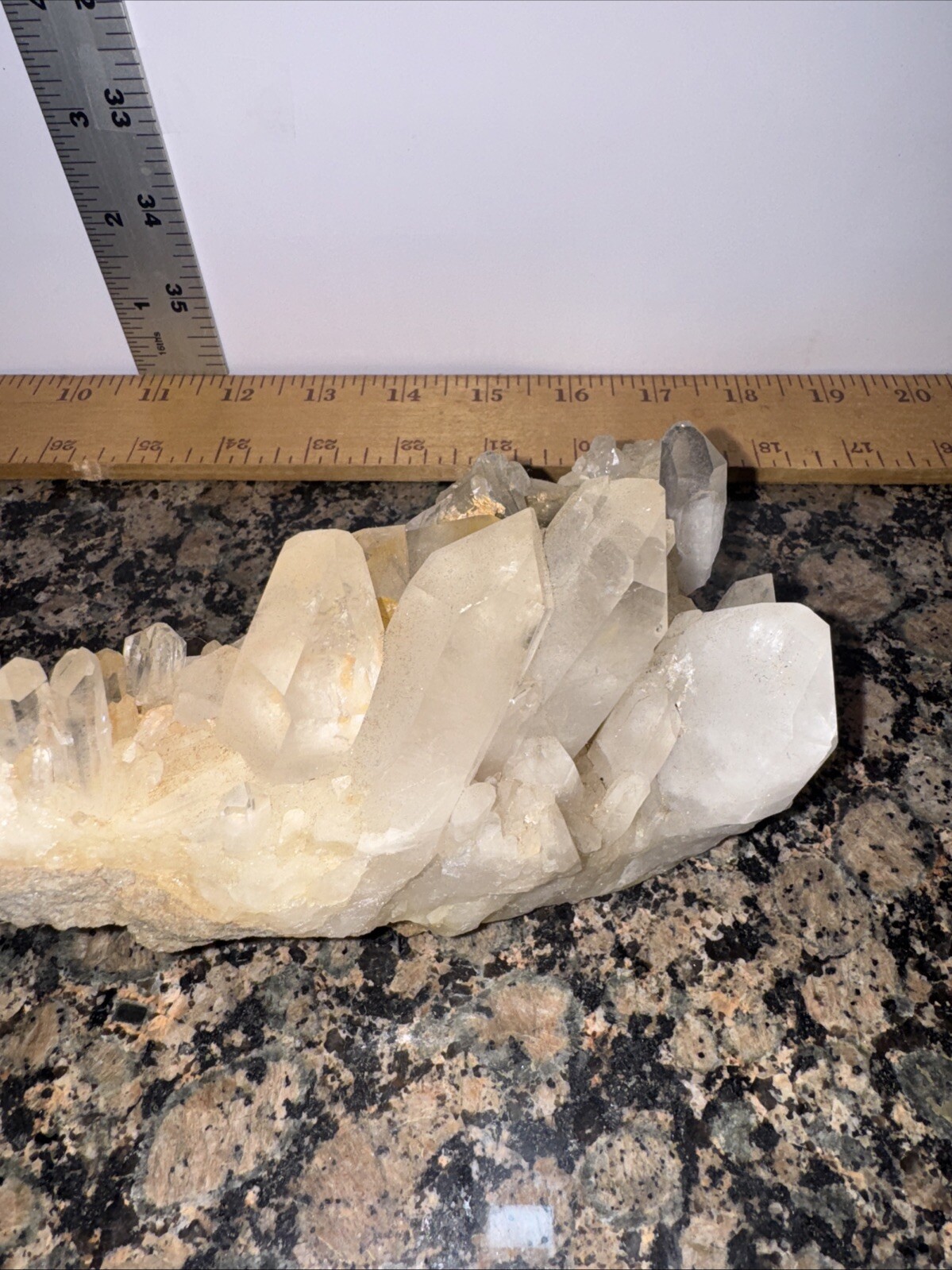 Natural White Clear Quartz Crystal Cluster Mineral Stone Geode Specimens Healing
