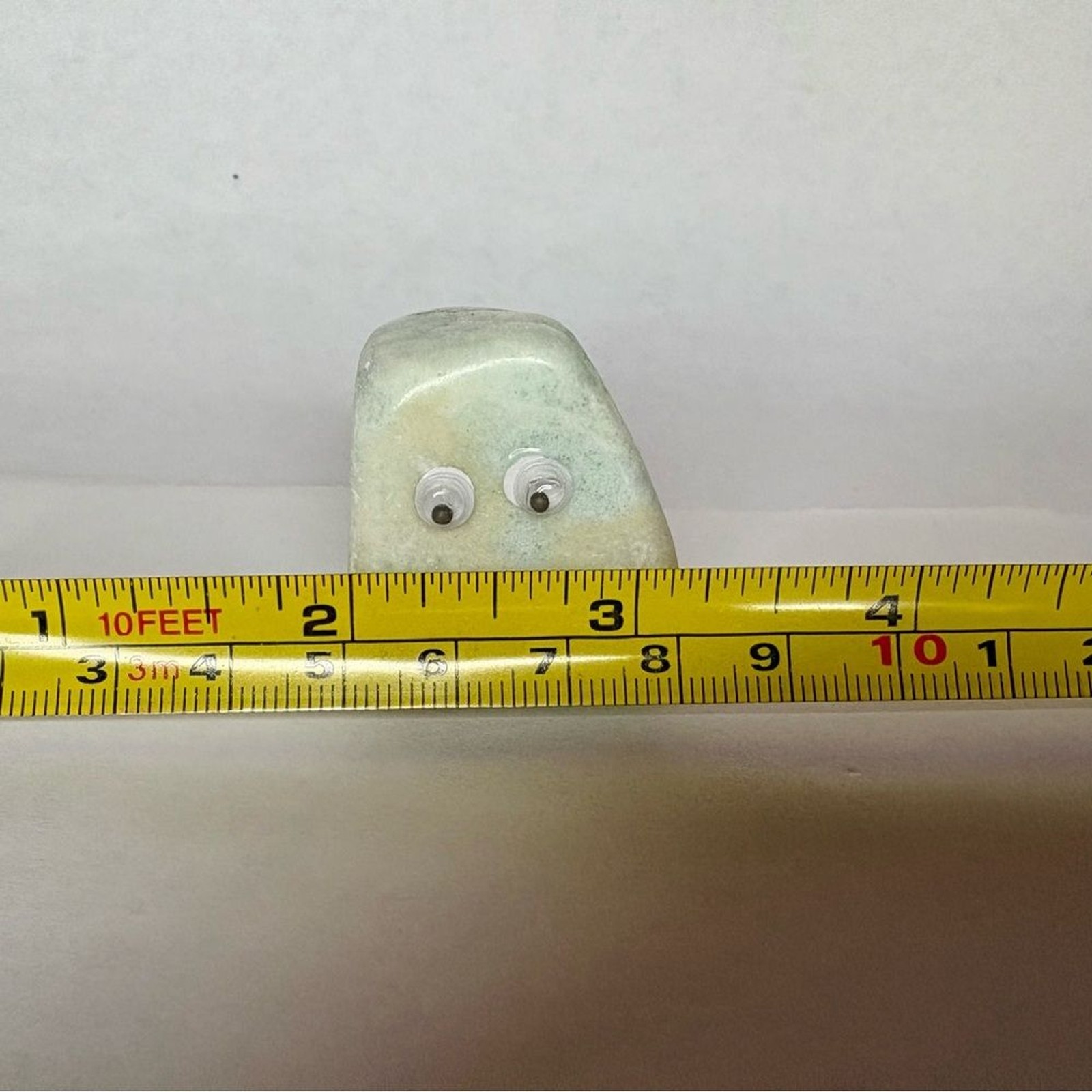 Gemstone Emoji Caribbean Calcite Frowning Face One of Kind Natural Stone GiftBag