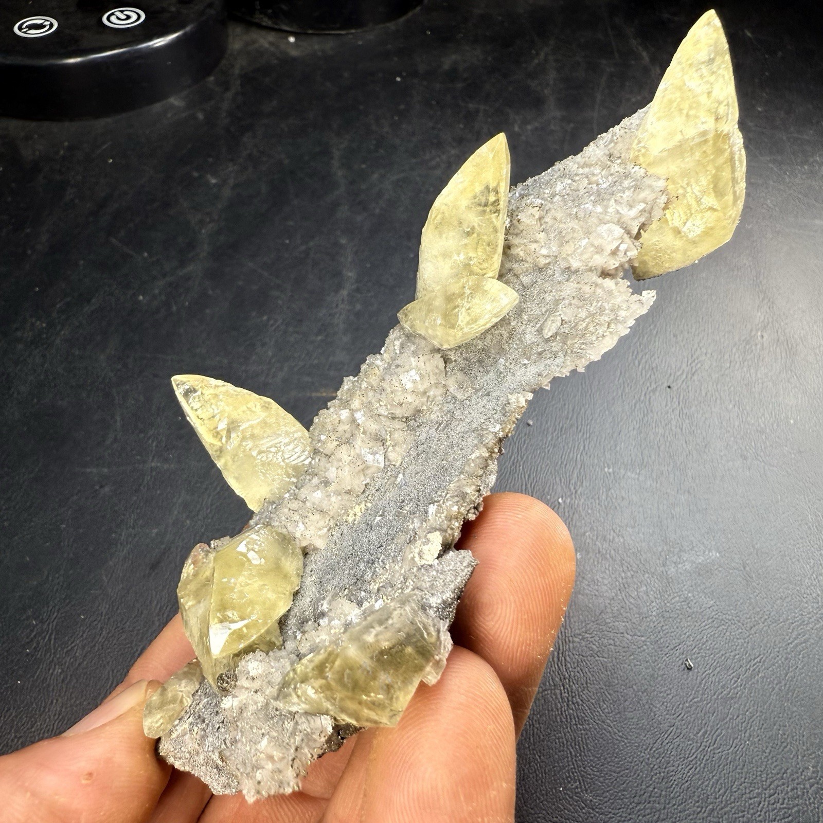 Calcite Crystals with Chalcopyrite Pyrite & Dolomite on Matrix / Missouri
