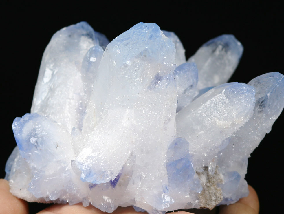 1.69lb Rare Beatiful Blue Tibetan Ghost phantom Quartz Crystal Cluster Specimen