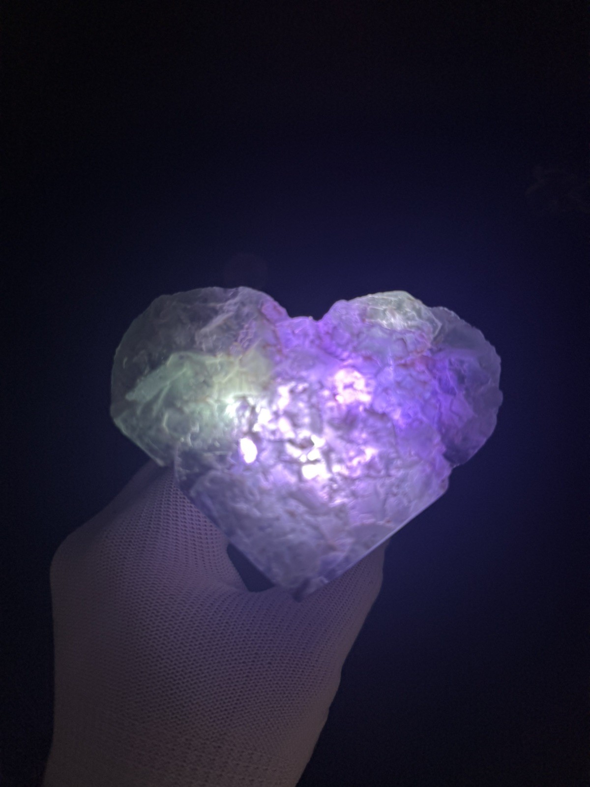 Multi-Colored Natural Rough Faced Fluorite Heart Specimen! Minerals, Crystals!