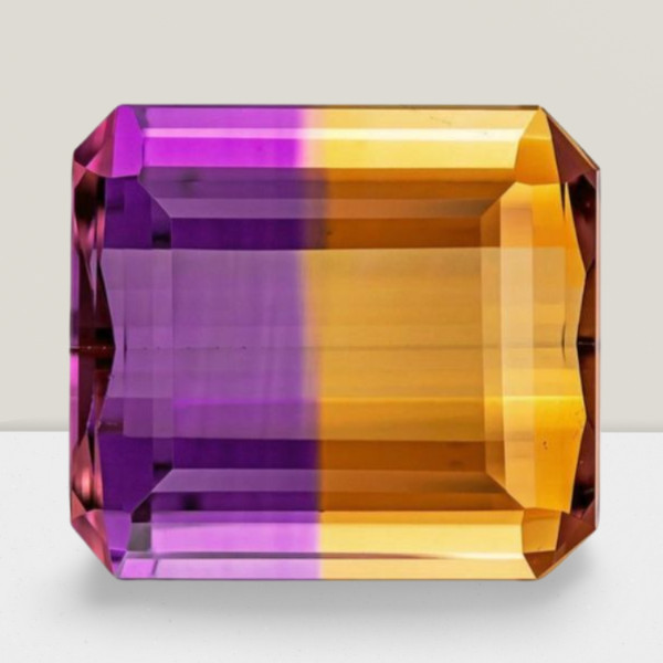 Ametrine Octagon Cut Gemstone 2 Cts – 10×8 mm Calibrated Loose Gem