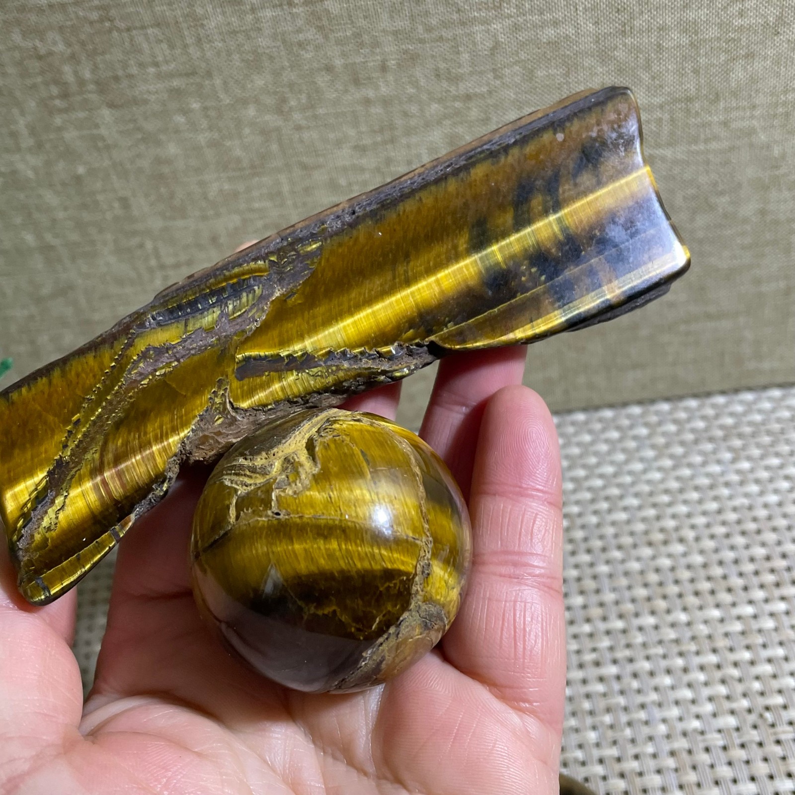 2pcs 194g tiger’s-eye Rough Raw Stone Rock Specimen Reiki healing