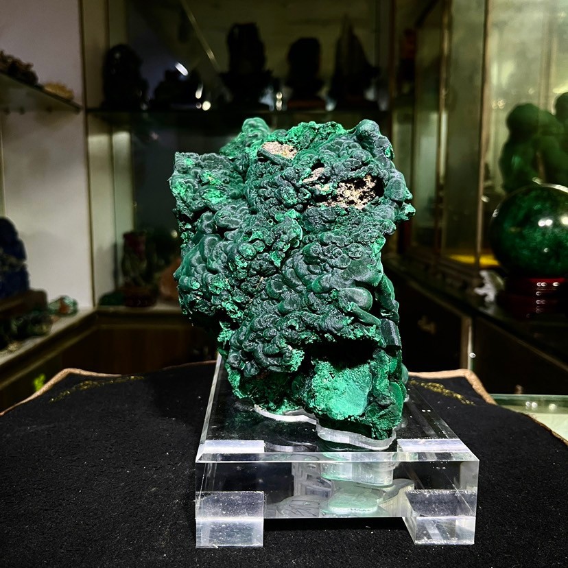 12LBNatural Raw Botryoidal Malachite Cluster Rough Green Mineral Specimen With C