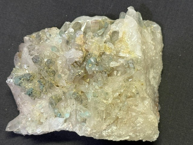 SEE VIDEO: RARE AJOITE INCLUDED QUARTZ CLUSTER, MESSINA MINE ,SOUTH AFRICA