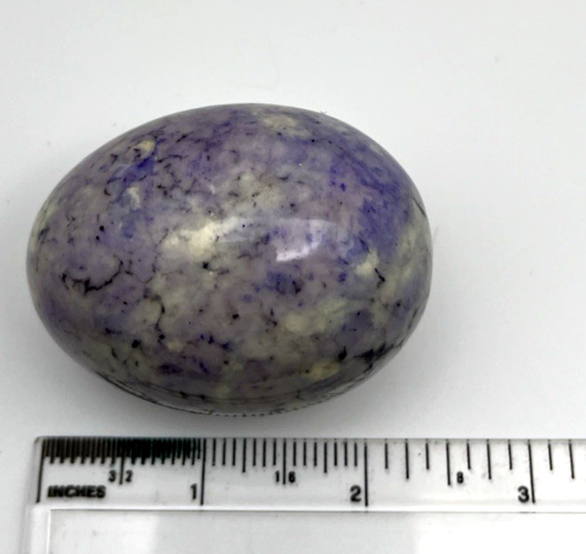 2 Natural Solid Veined Crystal Egg Polished Gemstone 222g Pink Red Purple Gray