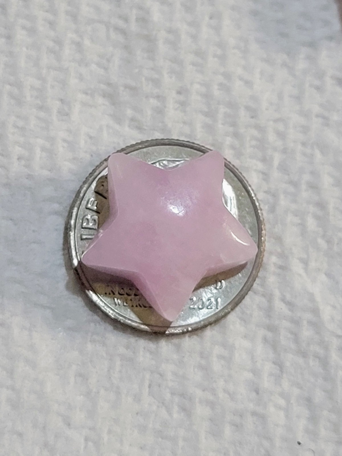 Rose Quartz Star Shaped Stones, Set Of 2, 17mm Wide