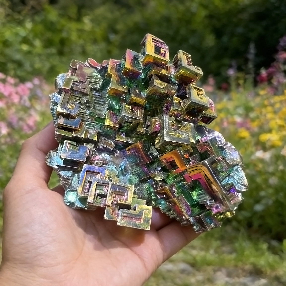 Natural Stone Bismuth Rainbow Aura Charm Specimen Crystal Cluster Reiki specimen