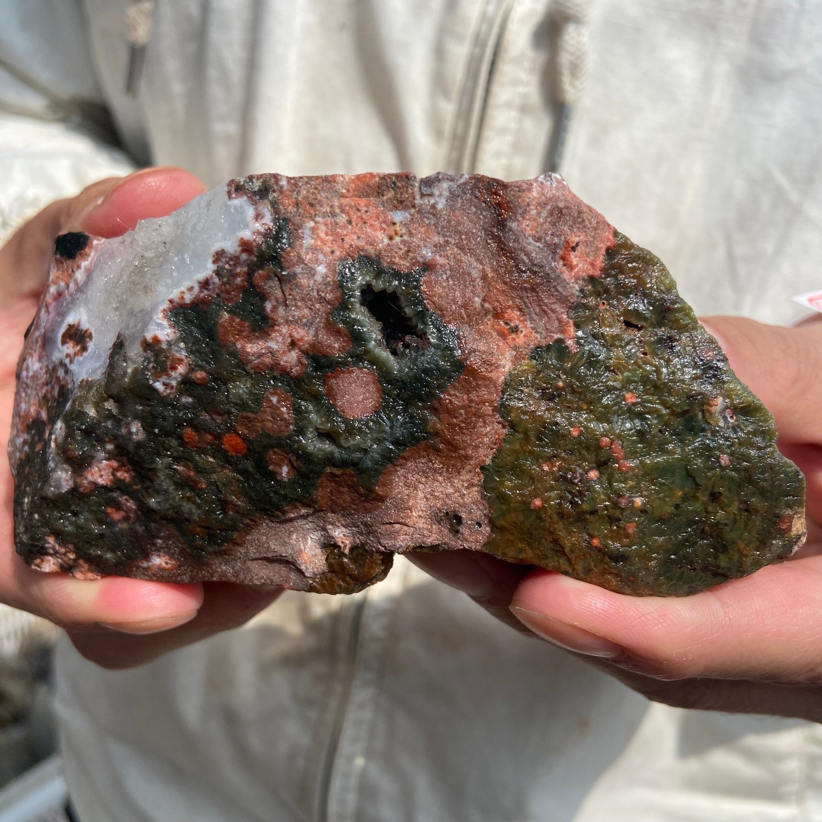 0.95lb Natural colourful ocean jasper raw stone crystal rough mineral specimen