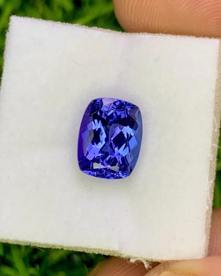 Certified Tanzania Tanzanite Flawless Blue 8.86 Ct+ Loose Cushion Cut Gemstone