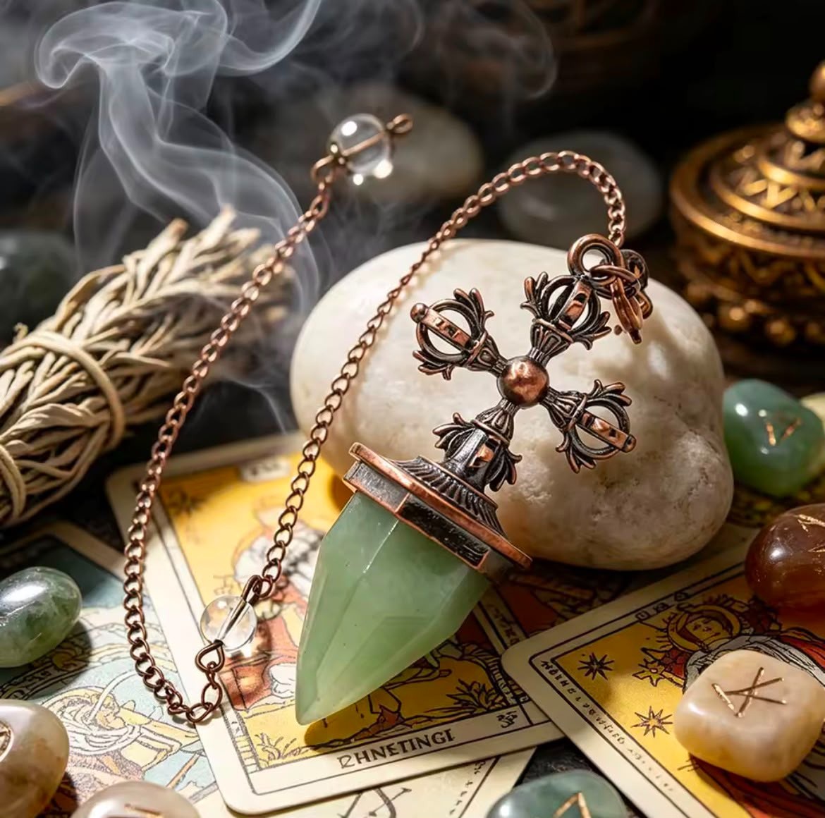 1pc Natural Crystal Pendulum Divination Reiki Spiritual Multi Stones Quartz