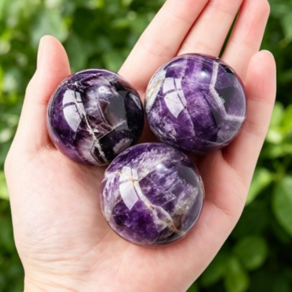 Natural Dreamy purple crystal Sphere Ball Reiki Healing stone Meditation Decor