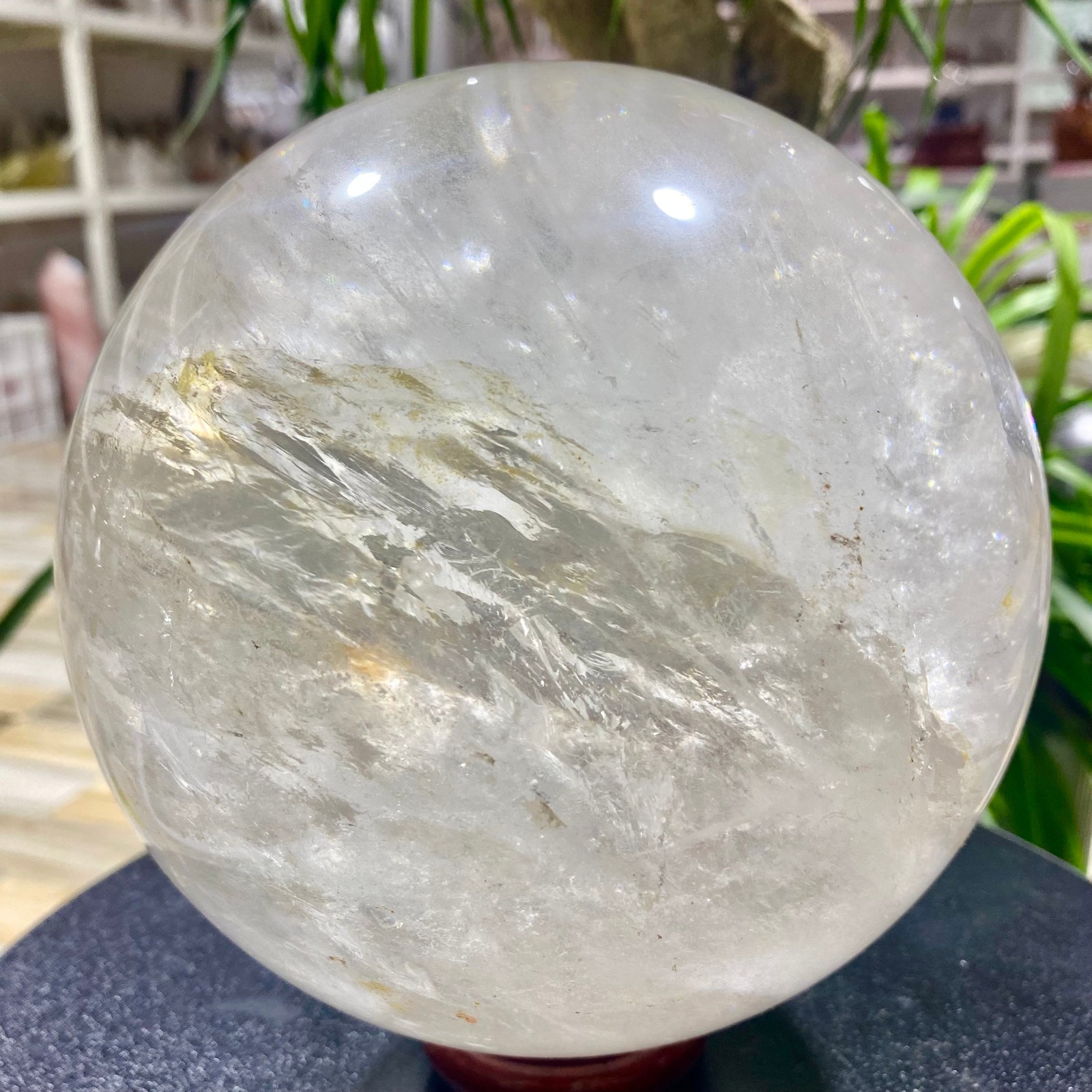 10.8LB white crystal transparent quartz crystal ball Reiki repair