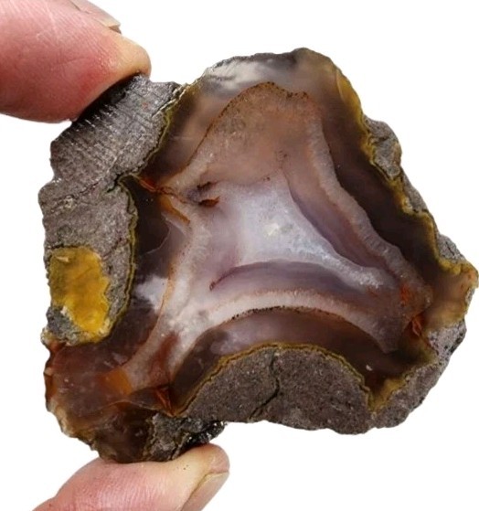 Banded Agate Faced Nodule Oregon 50.5 grams.