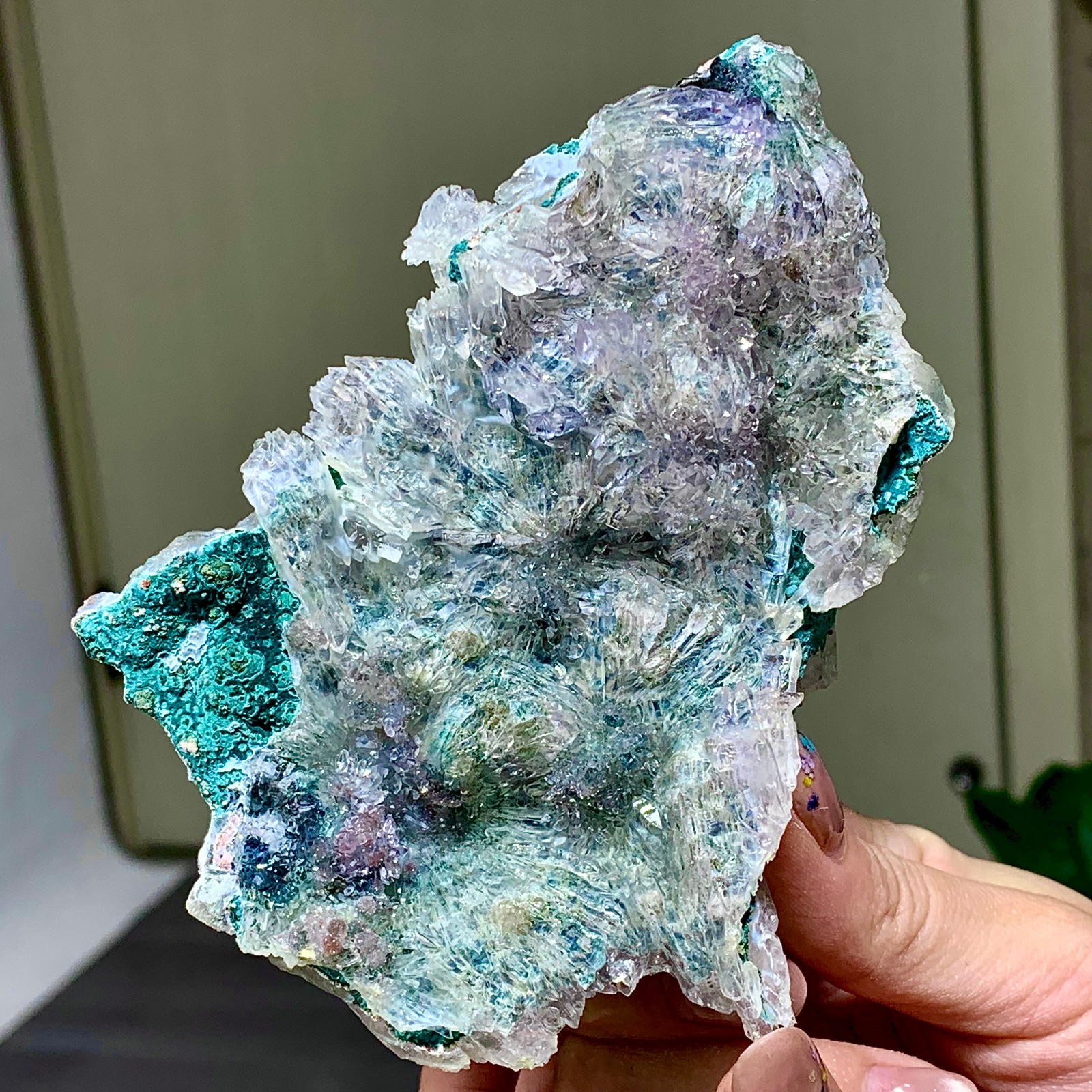168g Natural Vision Amethyst quartz cluster crystal druzy mineral specimen