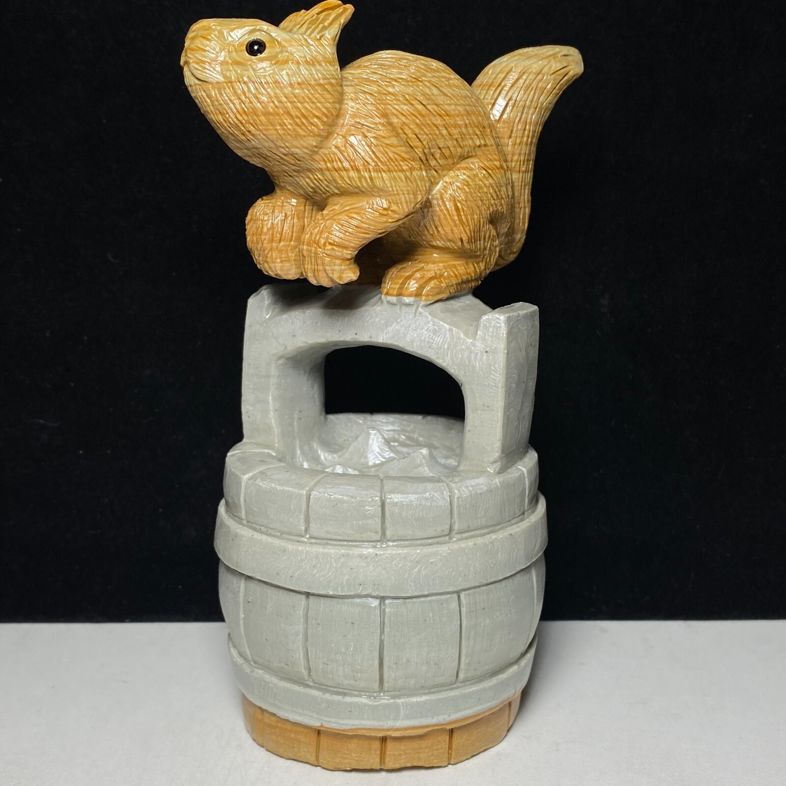 Natural Crystal Quartz Mineral Specimen Songhua Stone Handcarved Squirrel Gift