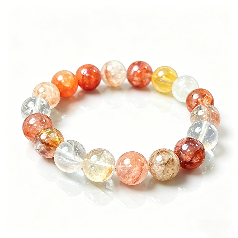 Natural Fire Quartz Bracelet Beaded Bracelet Healing Crystal Fashion Jewelry