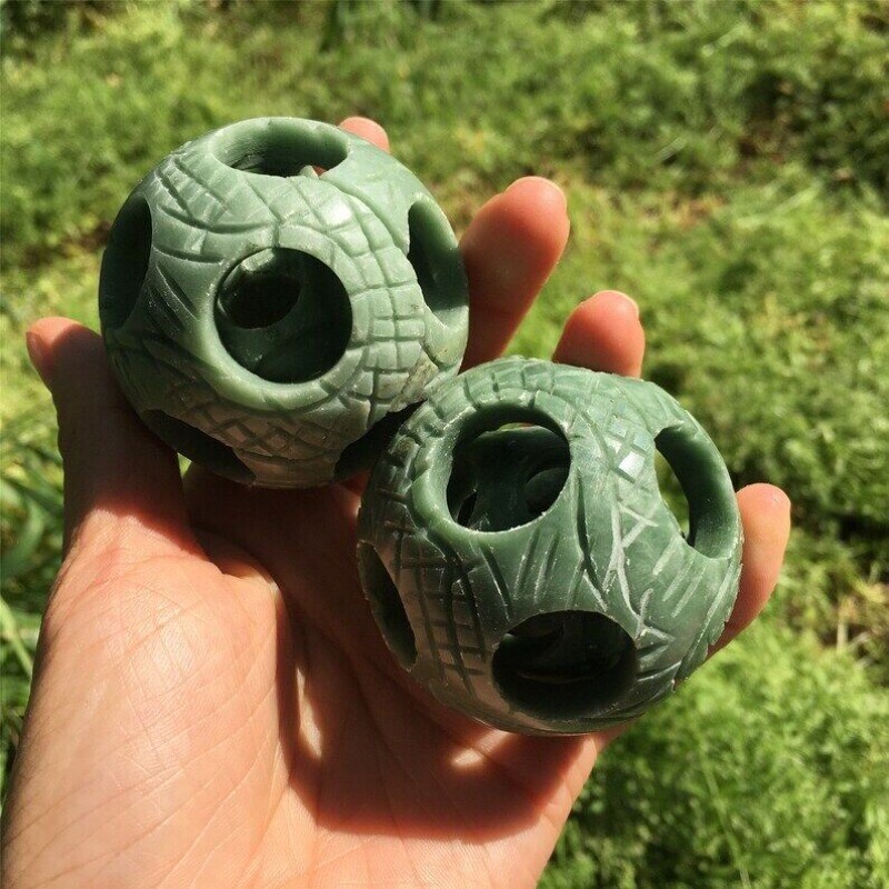 1PC50mm+ Natural Green Jade Ball Quartz Heal Collection Divination Prophecy100g+
