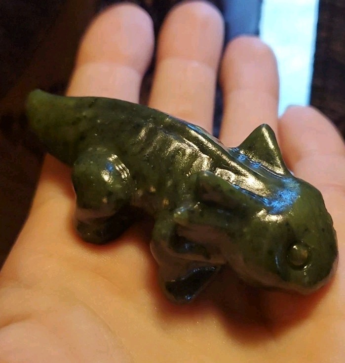 Carved Ophiolite Lizard Salamander Crystal Figure