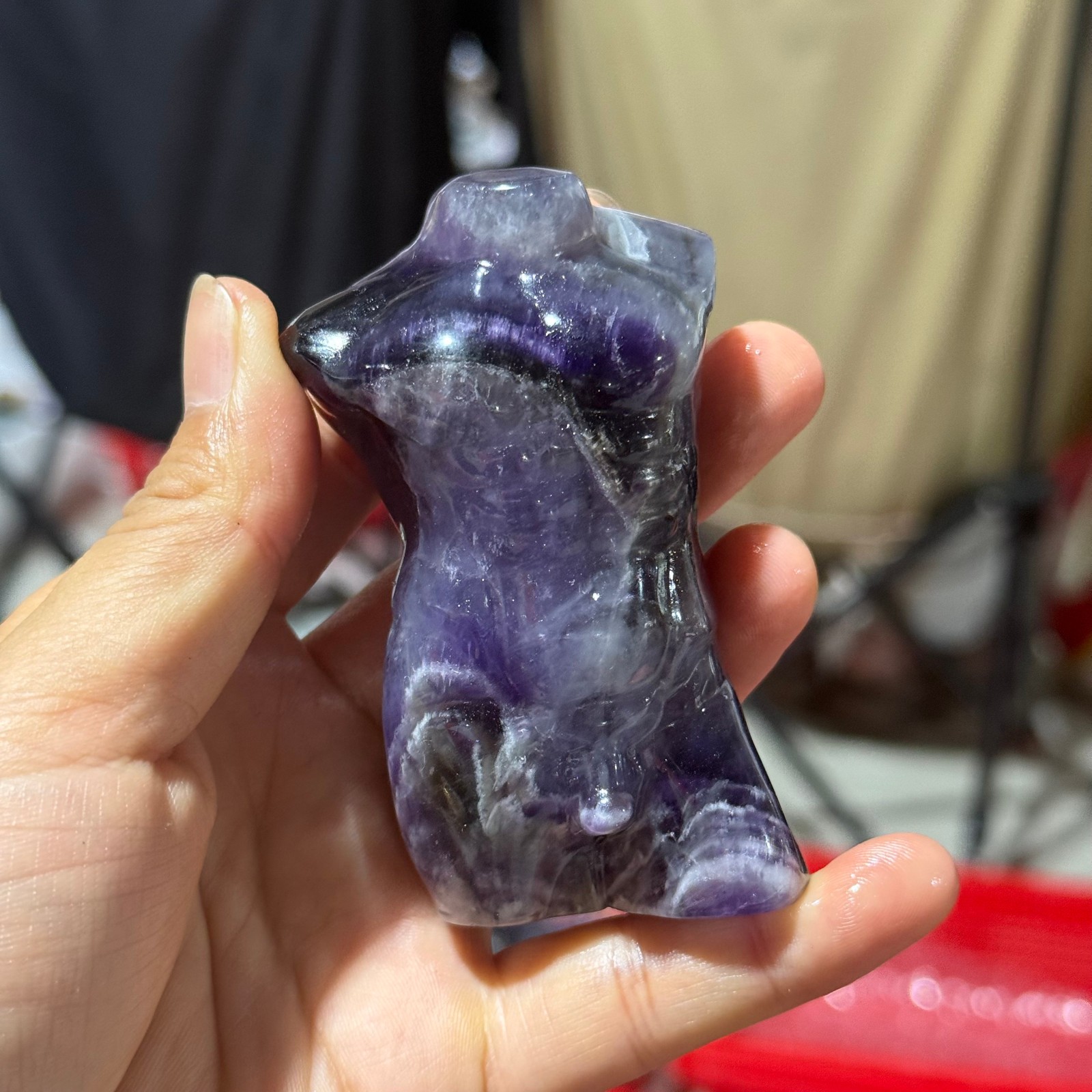 2.8″ natural Dream Amethyst Male model Quartz Crystal Heal 1pc