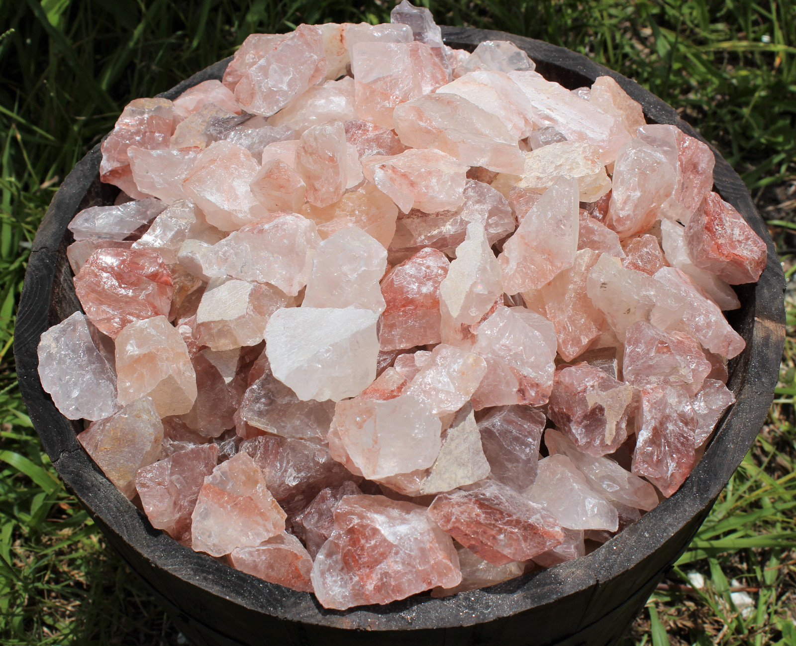 1 lb Bulk Lot Natural Rough Fire Quartz, Raw Crystal Hematoid Mineral (16 oz)