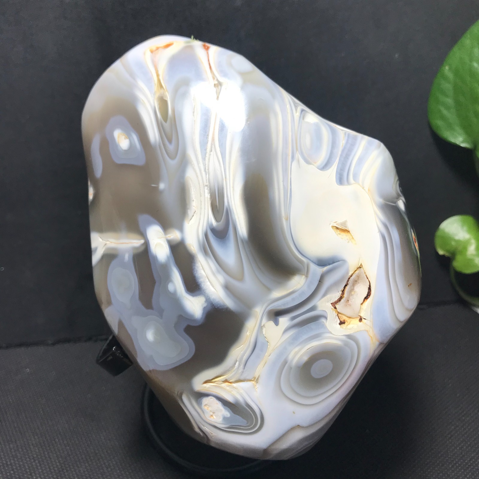 1116g Natural Botswana Agate Black White Scenic Pattern Display Specimen 03