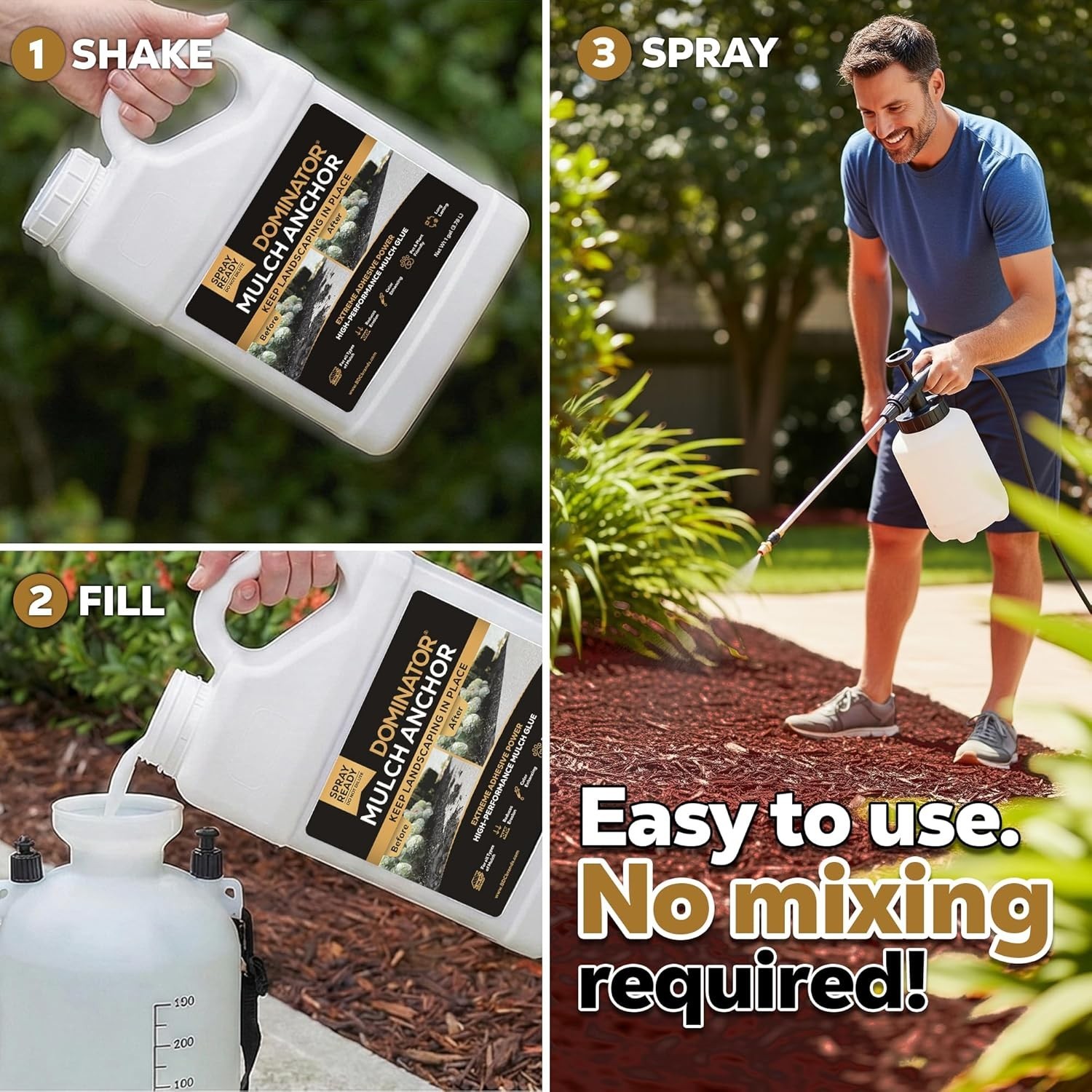 Mulch Anchor 1 Gallon Mulch Glue & Gravel Binder Rock Glue Landscaping Pea