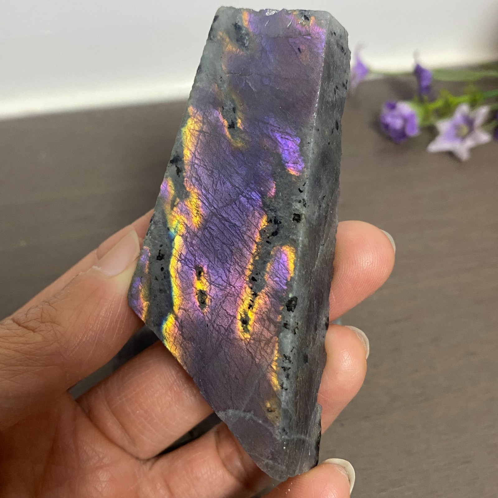 158g 2Pcs Top Labradorite Crystal Stone Rough Mineral Specimen Healing