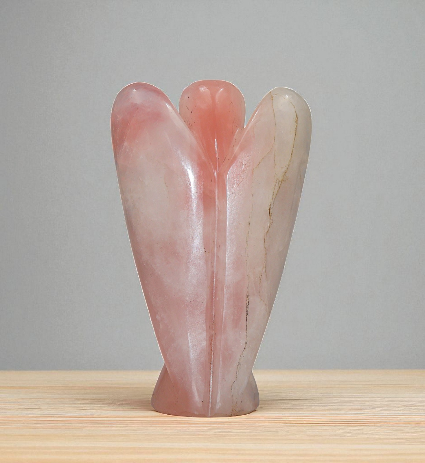 120mm Rose Quartz Healing Chakra Power Aura Crystal Decor Stone Figurine Angel