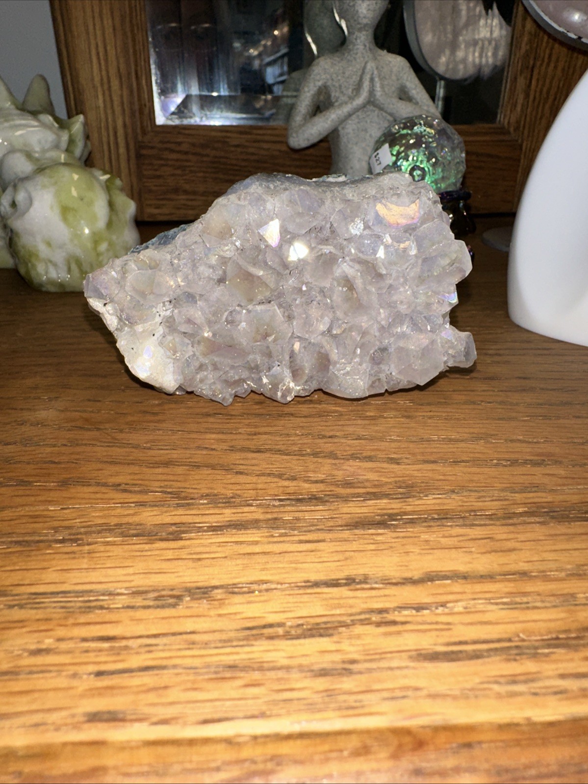 Aura Quartz Cluster, 3 And 3/8 In L And 2and 1/8 In W. Weighing Over 200 G.