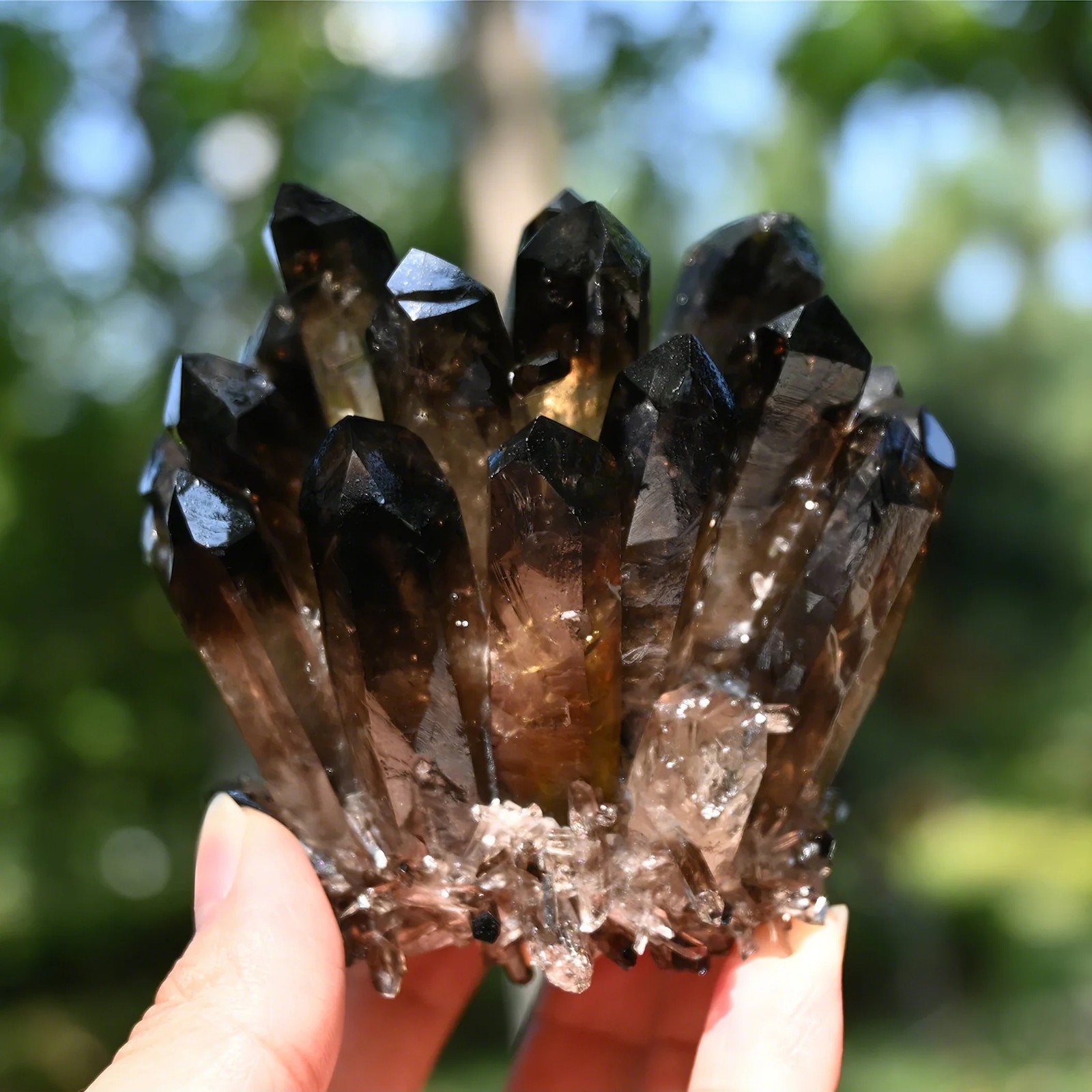 400g Natural Smoky Quartz Crystal Cluster Healing Reiki Stone Statement Piece