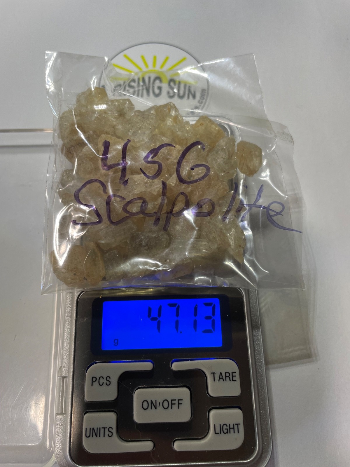 45 Grams Amazing Gem Natural Clear Golden Scapolite Crystal From Mozambique A
