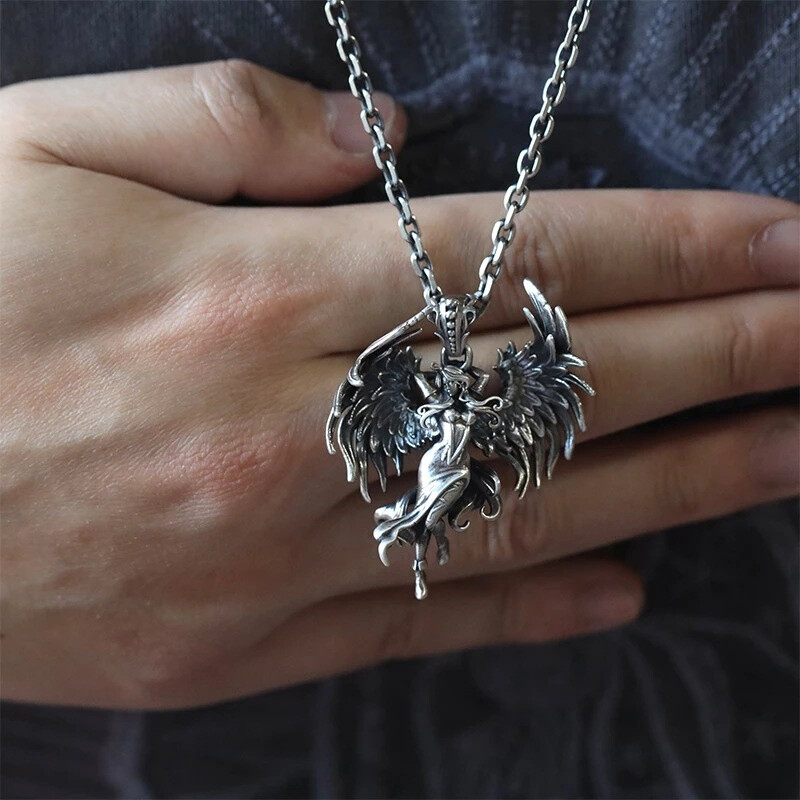 Fashion Jewelry Devil angel Pendant Angel wings Lovers Men women Necklace 1PC