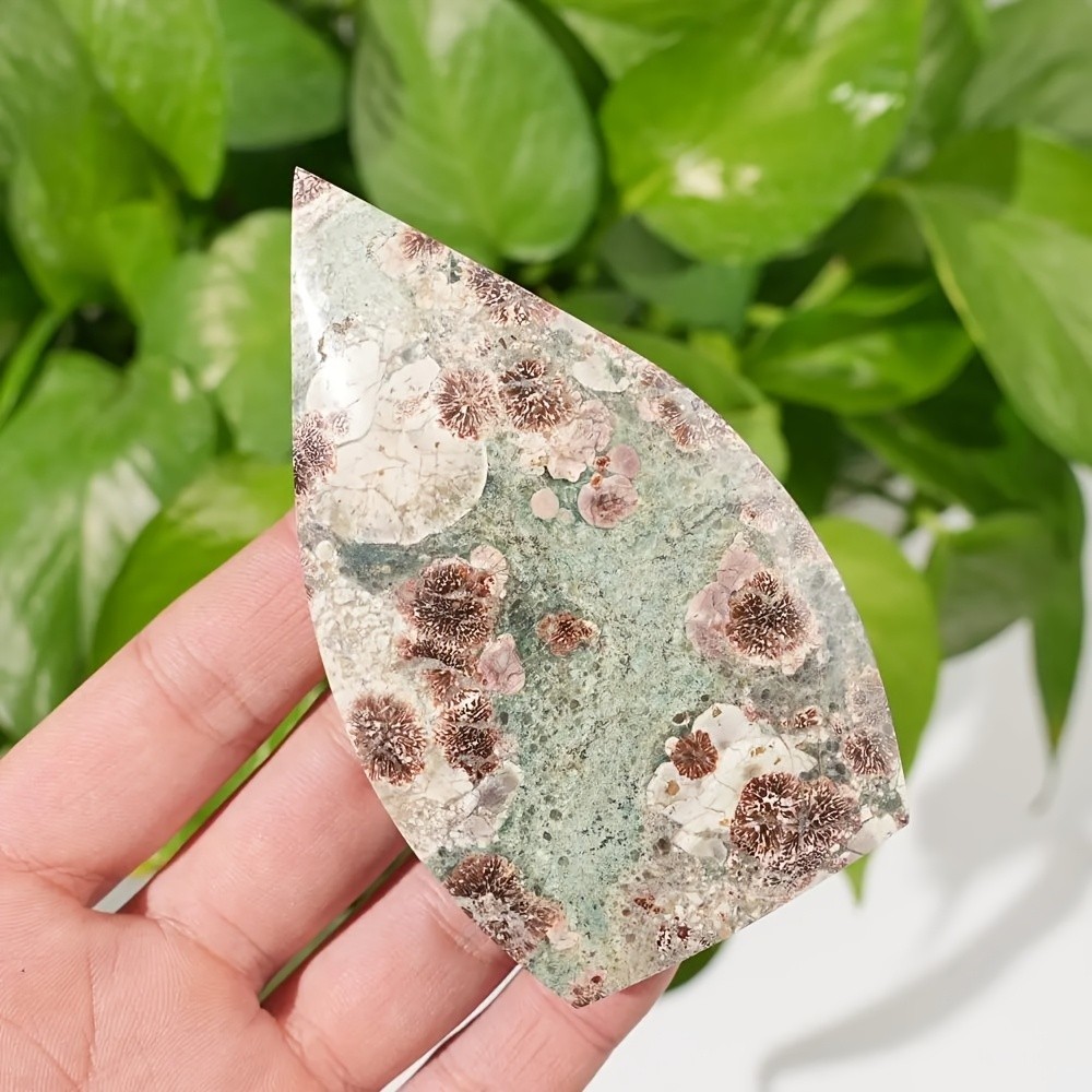 50-100g Natural Green Cherry Blossom Stone Drop Polished Decor Home Collection