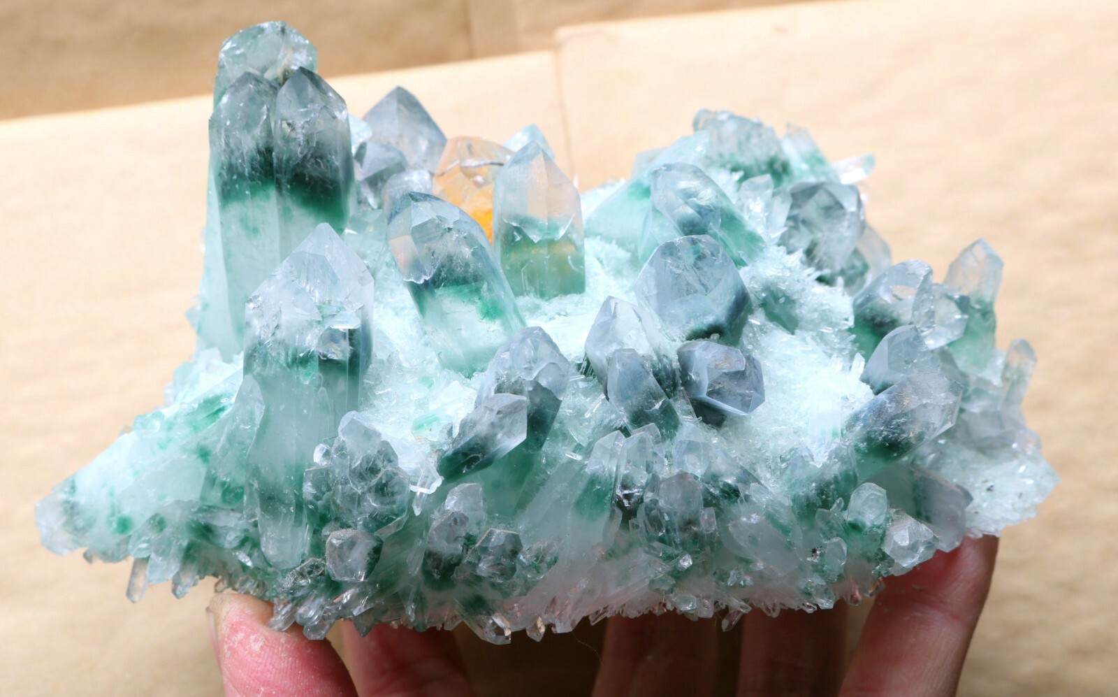 1025.9g New discovery green ghost Yellow crystal clusters of mineral samples