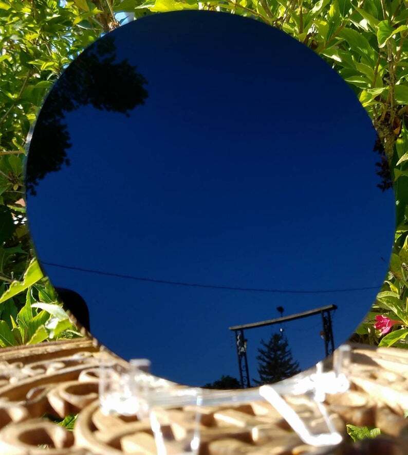 Black Obsidian Crystal Scrying Mirror Plate Crystal Divination Witchcraft Wicca