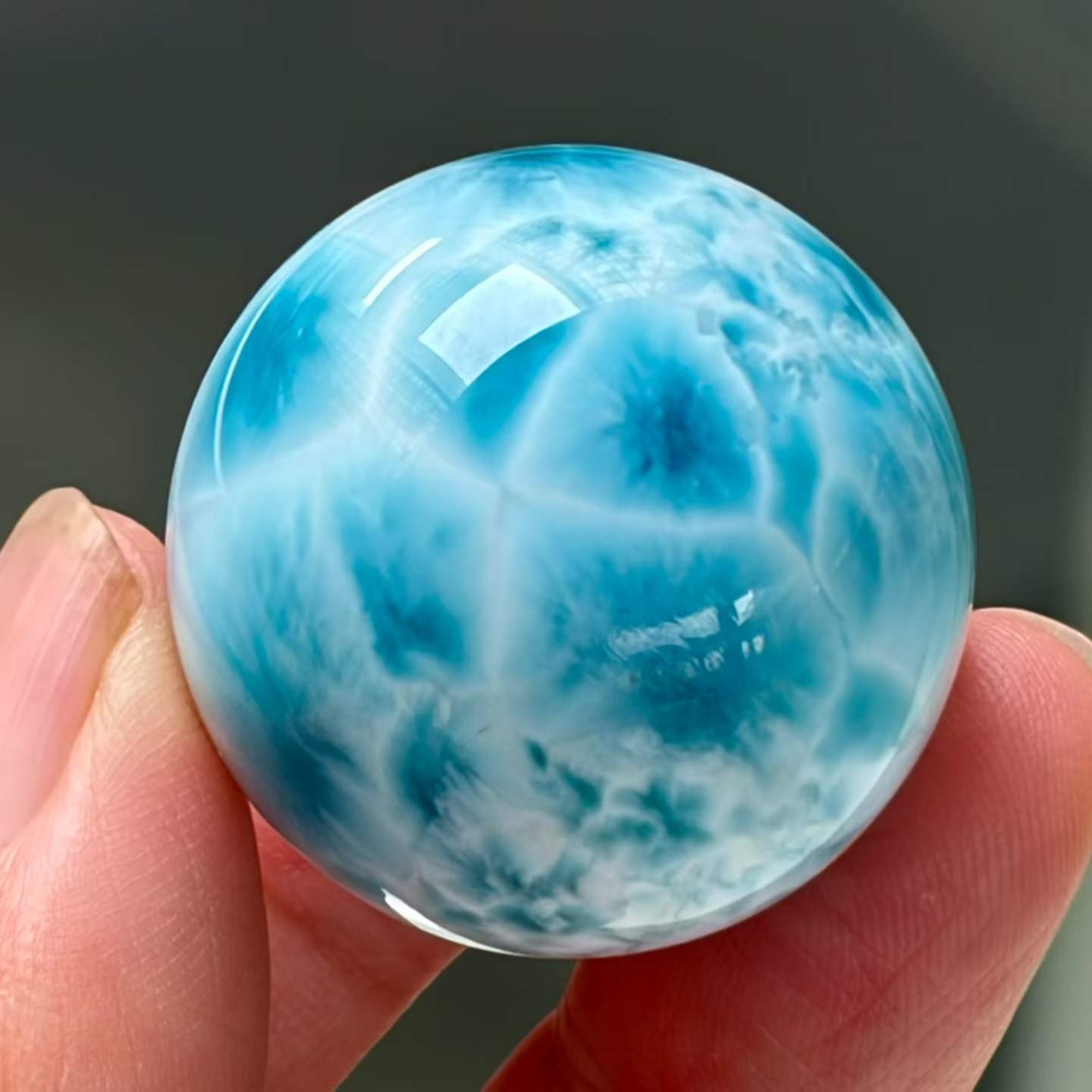 30mm Natural Larimar Gemstone sphere quartz polished ball Reiki energy