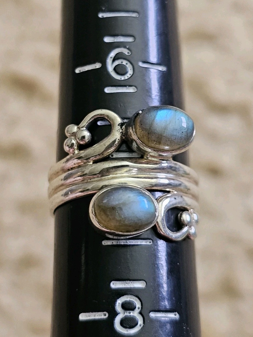 Sterling Silver Labradorite Ring, Size 7, Crystals & Stones, Mineral Specimen