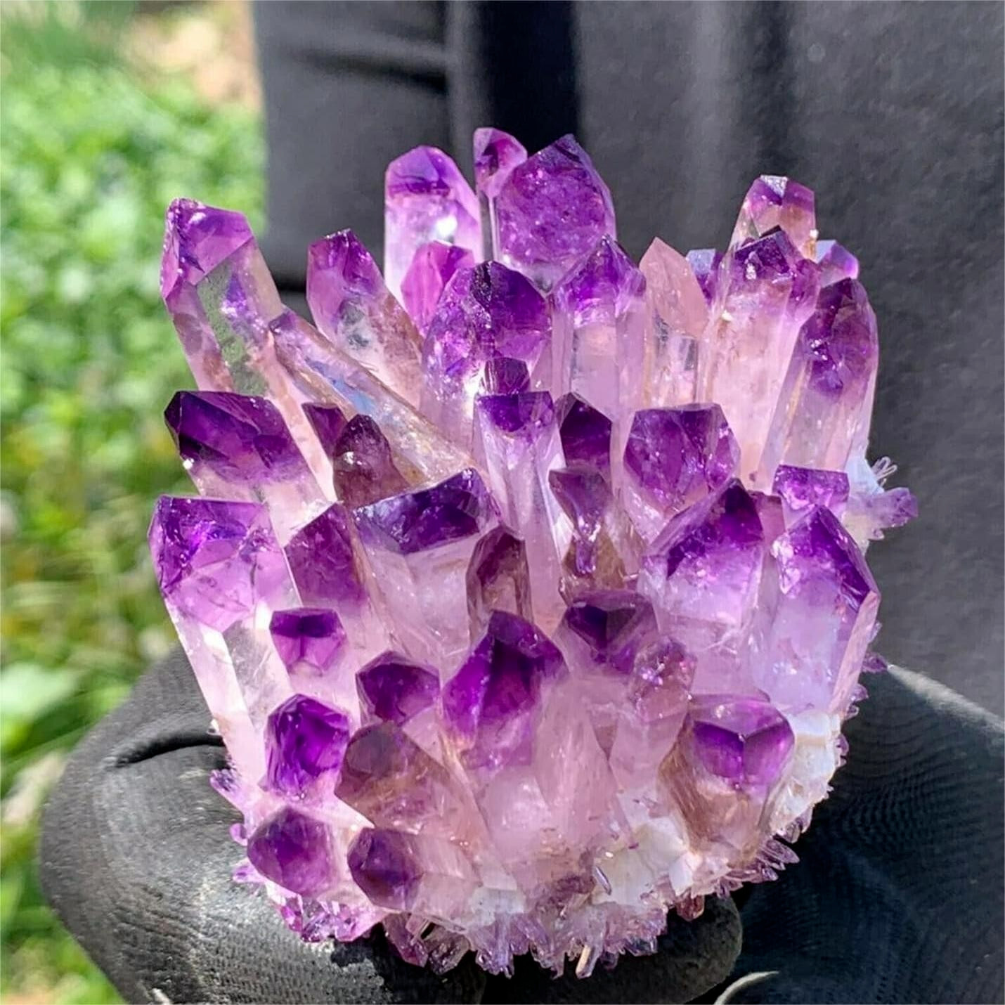 310G+ Natural Amethyst Phantom Cluster Healing Geode Mineral Specimen Crystal