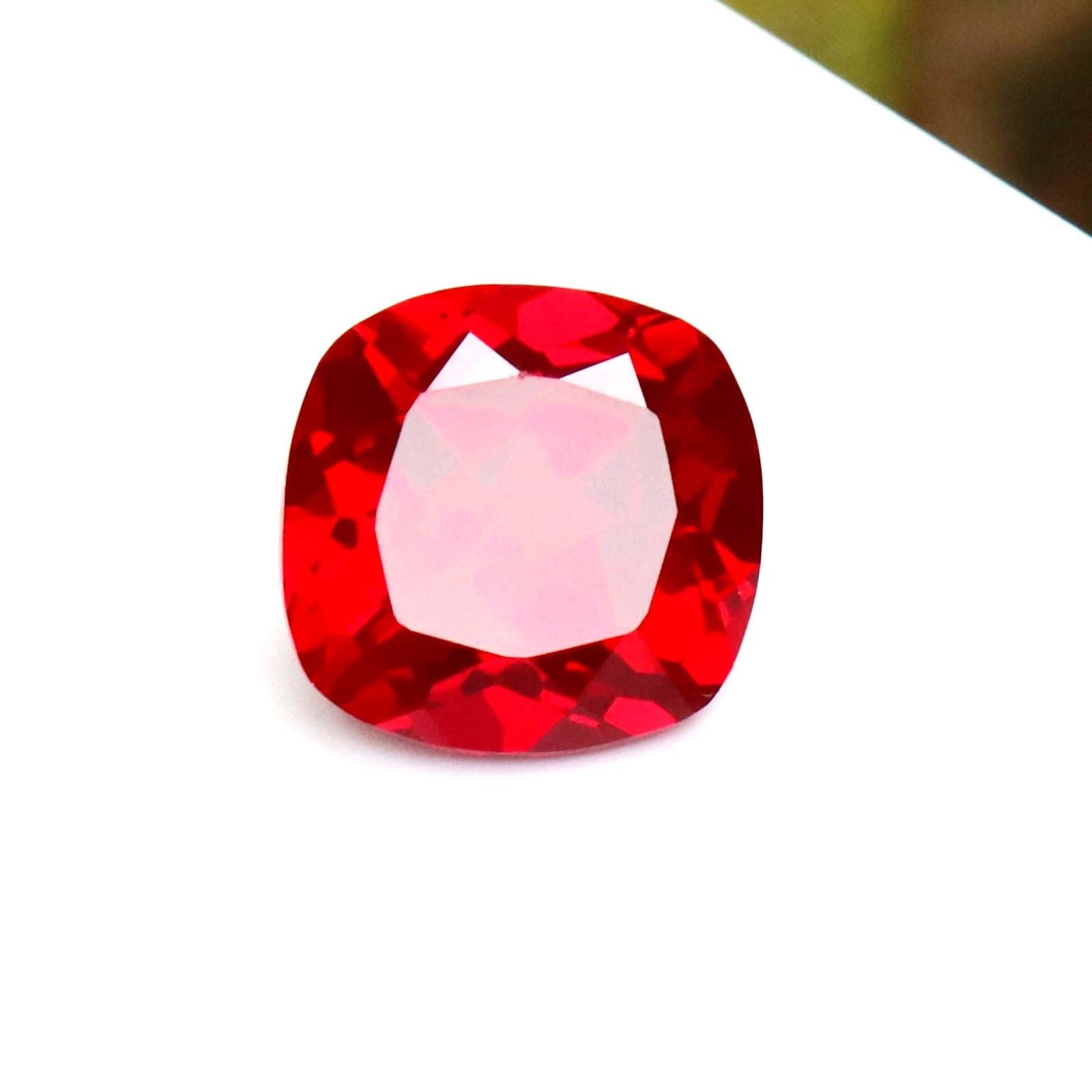 14.10 Ct Natural Cushion Cut Burmese Red Ruby GGI Certified Loose Gemstone