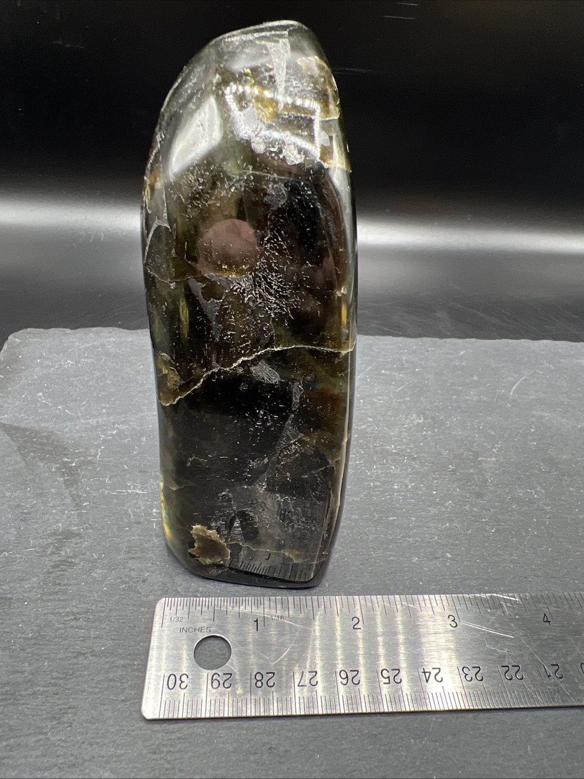 2.4Lb. Natural Labradorite Fully Polished Quartz Crystal Freeform Mineral