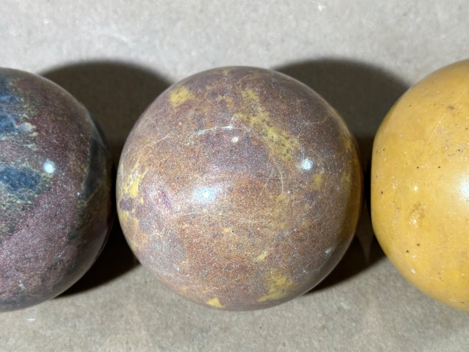 Lot of 4 Multicolored Jasper Polished Gemstone Spheres 2.75” –
